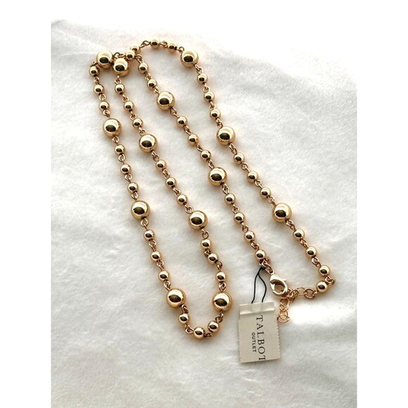 Talbots Gold Tone Bead Necklace - 28.5" + 2" Extender - Picture 5 of 6